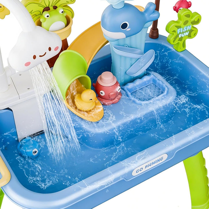 Regenschauer Wasserspieltisch Kinder Outdoor | 4 In 1 Spielspüle Mit Fliessendem Wasser Und Pumpe |