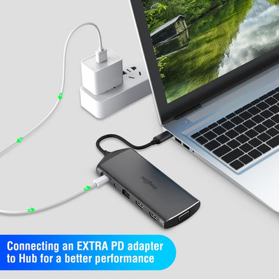 USB C Docking Station Dual Monitor, USB C Dock Universal Laptop Dock Triple Display mit 2 HDMI, VGA,