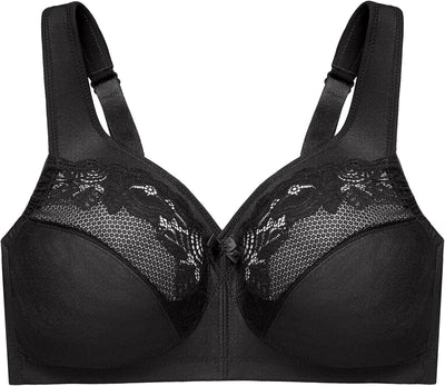 Glamorise Damen Minimizer Bra 80C Schwarz, 80C Schwarz