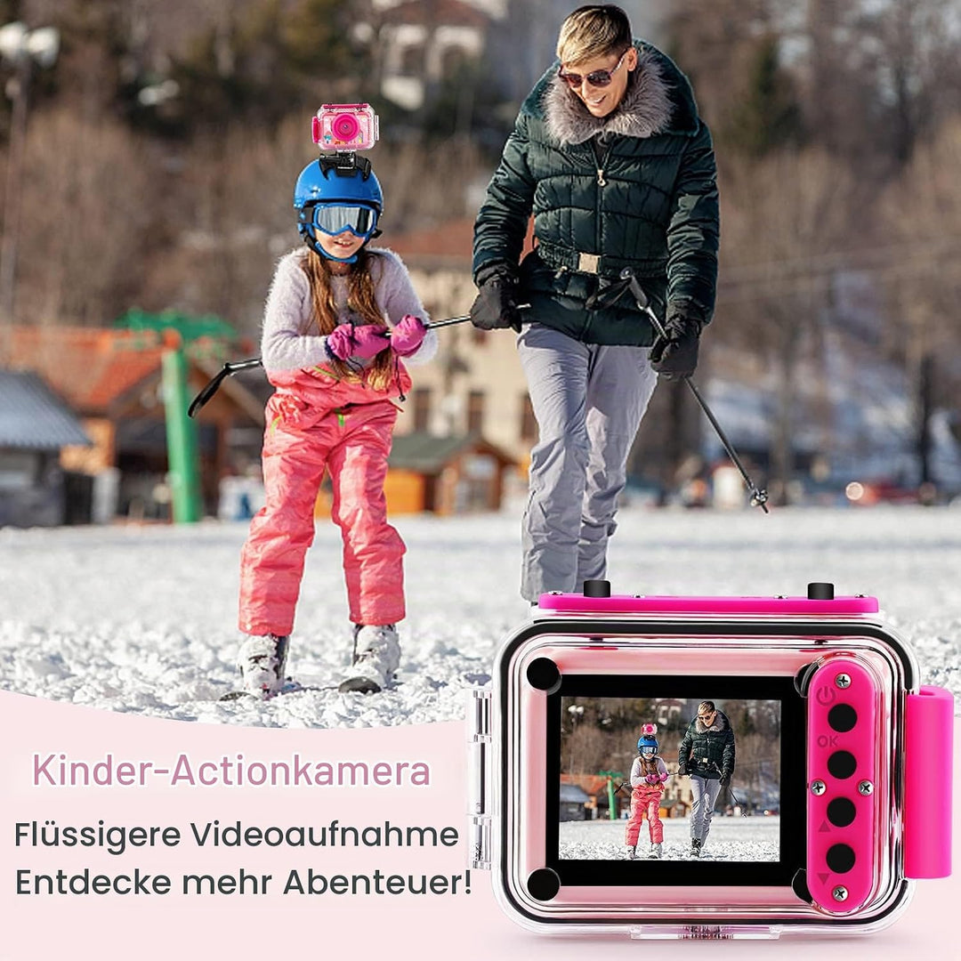 GKTZ Kinderkamera wasserdichte,Unterwasserkamera-1080P Selfie Digitalkamera Fotoapparat für Kinder,