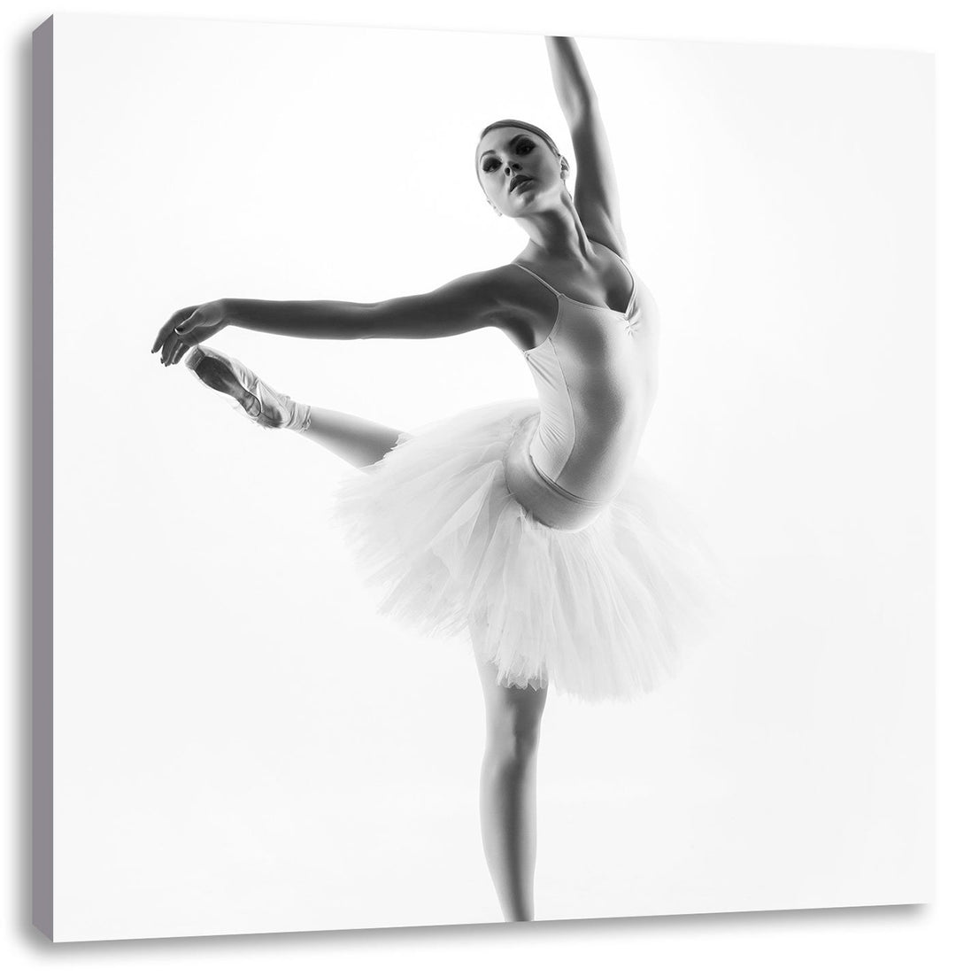 Ästhetische Ballerina, Format: 70x70 auf Leinwand, XXL riesige Bilder fertig gerahmt mit Keilrahmen,