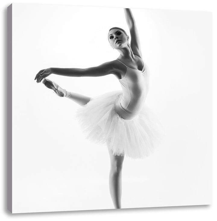 Ästhetische Ballerina, Format: 70x70 auf Leinwand, XXL riesige Bilder fertig gerahmt mit Keilrahmen,