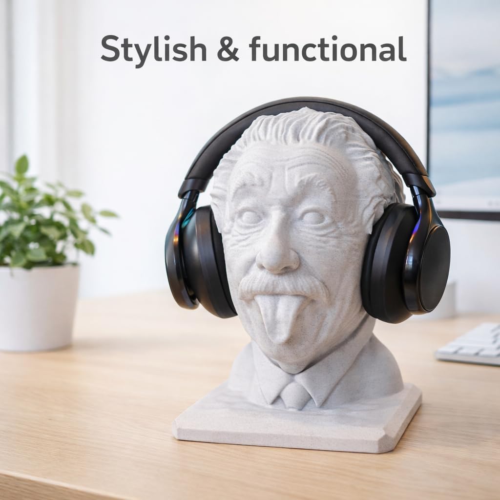 Generisch Albert Einstein Kopfhörerhalter, Brillenhalter, Kopfhörer Ständer, Statue, Schreibtisch De