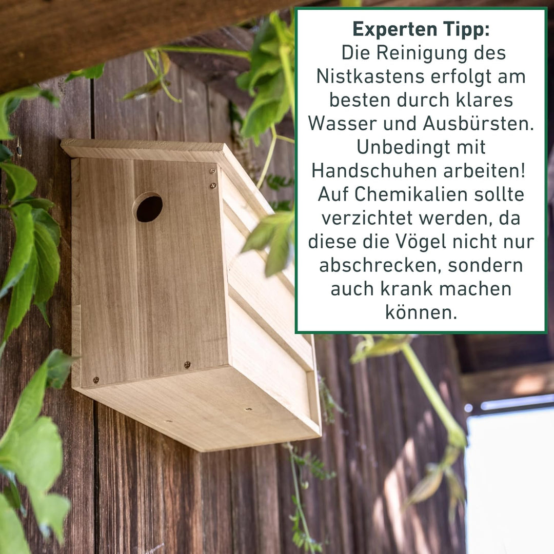 Windhager Nistkasten Twinhouse Sparrow, Vogel Nistkasten mit Zwei getrennten Kammern, Vogelnistkaste