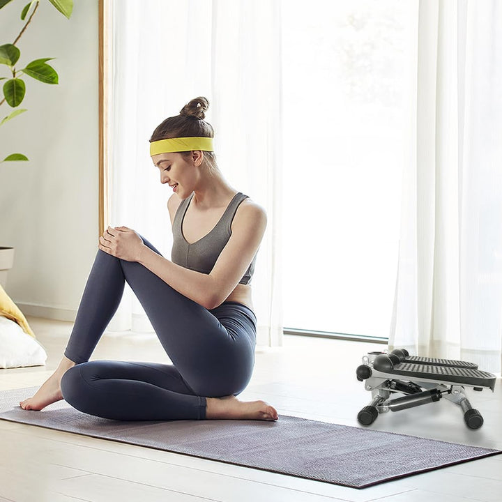 Stepper 2-in-1 mit elastischen Seilen, Mini-Stepper für Wohnung mit Display, multifunktional, Steppe