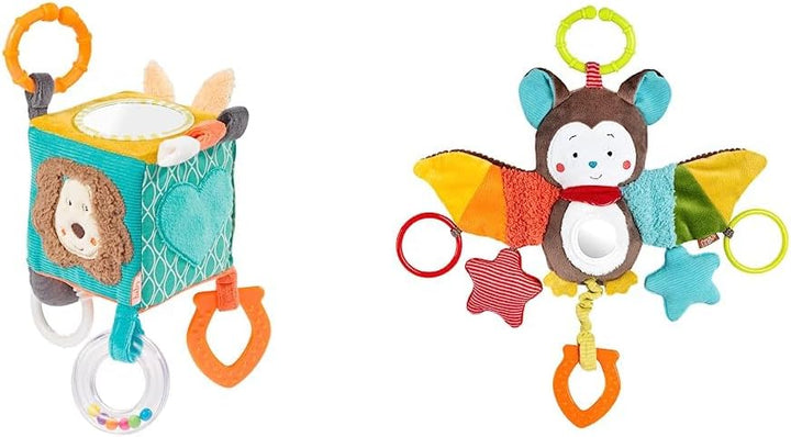 Fehn Motorikwürfel Funky Friends - Motorikspielzeug Baby Aktivitätswürfel & Activity-Spieltier Flede