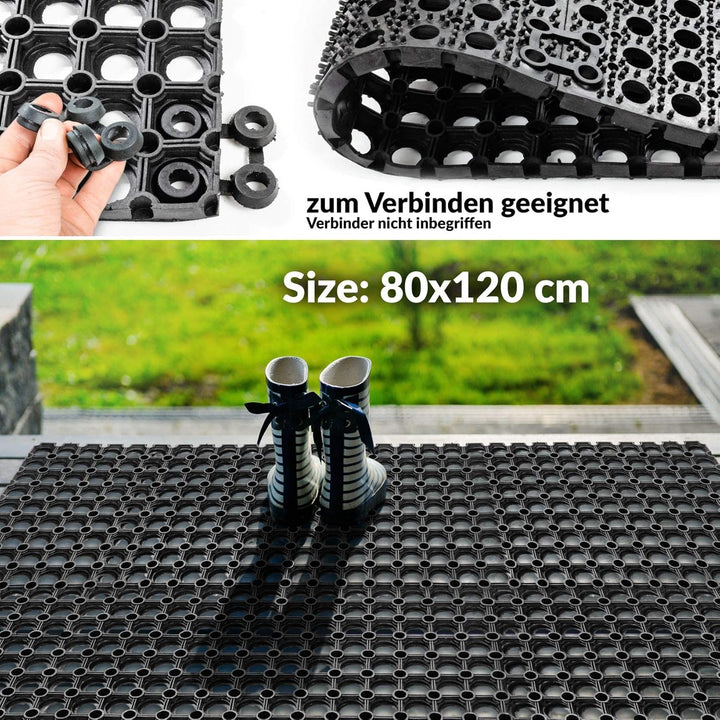 Ringgummimatte Gummimatte Fussmatte Schmutzfangmatte Wabenmatte Lochmuster Ringmatte für Indoor und