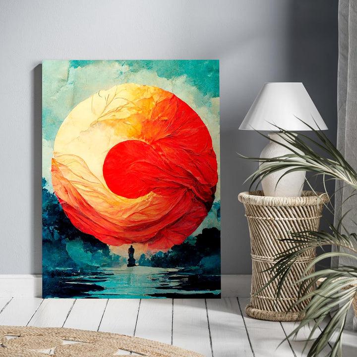 wandmotiv24 Leinwandbild Malerei, 80x60cm, Hochformat, Landschaft, Fantasy, Deko, Bilder auf Leinwan