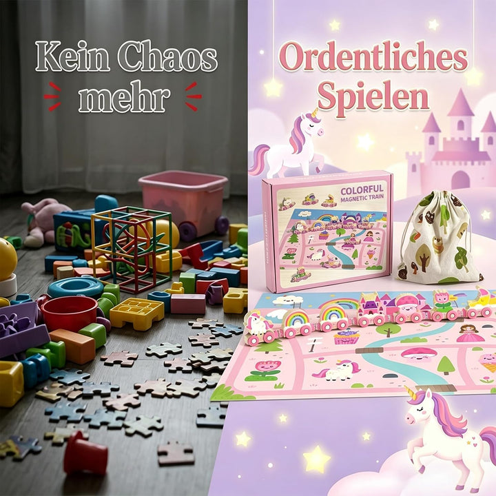 Einhorn Geschenke für Mädchen 1 2 3 4 Jahre: Magnetic Zug Holzspielzeug Prinzessin, Montessori Lerns