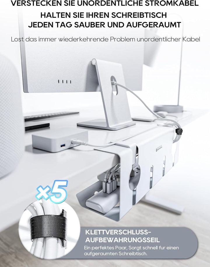 NODOCA Kabelmanagement unter dem Schreibtisch, Ohne Bohren Untertisch Kabelmanagement, Kabelkanal Sc