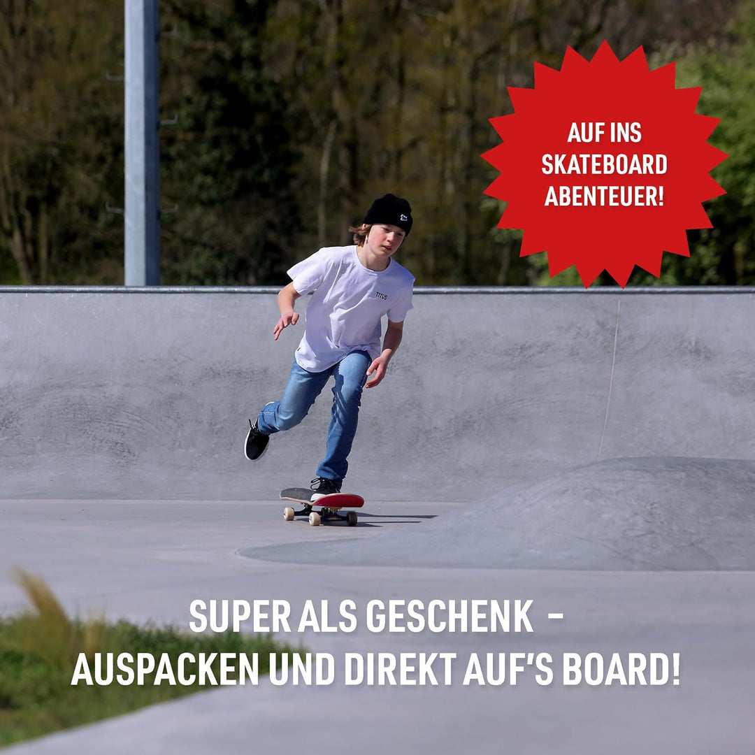 TITUS Skateboard Premium - Komplettboard – Skateboard Erwachsene, Jugendliche & Kinder ab 9 Jahre, f