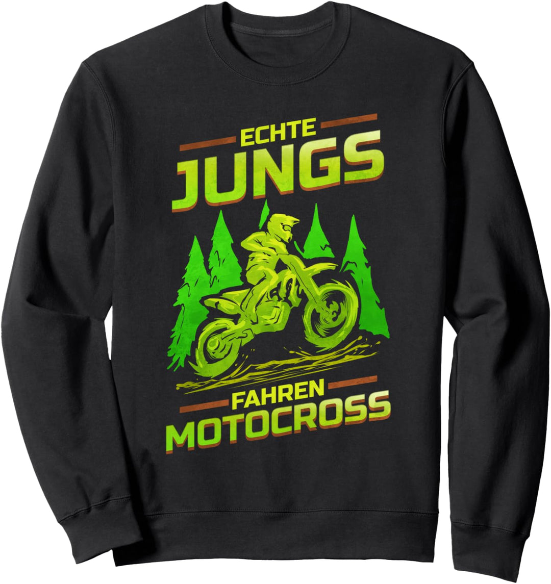 Echte Jungs fahren Motocross - Motorrad Biker Kinder Sweatshirt