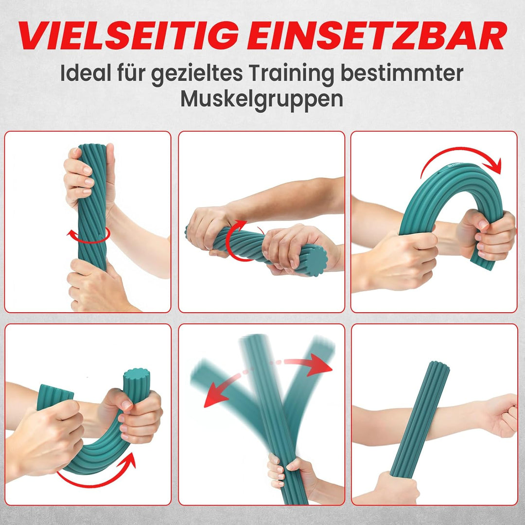 FUNFLEX Flexible Widerstand Stange Set, verschiedene Stärken - Tennisarm Bar, Griffkraft Training, H