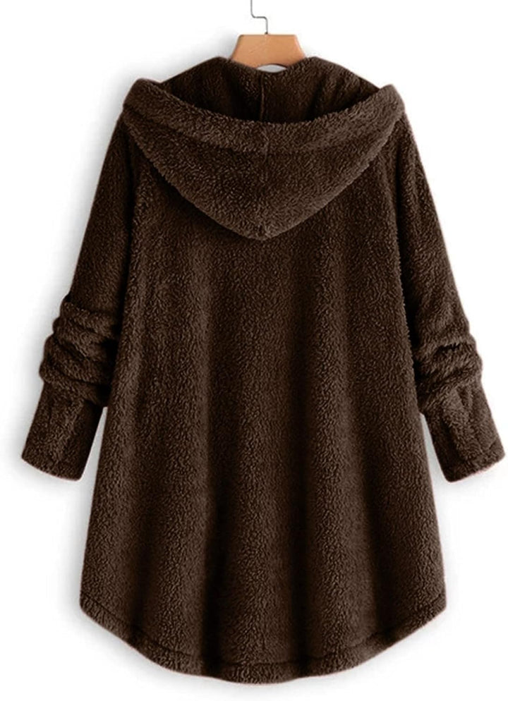 Ansenesna Teddyjacke Damen Mit Kapuze Winterjacke Damen Teddyfleece Warm Gefüttert Wintermantel Frau