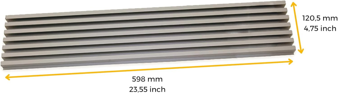 Emuca 8934869 Belüftungsgitter für Kühlschrank/Herd aus Rostfreier Aluminiumeloxierung, Rostfreier A