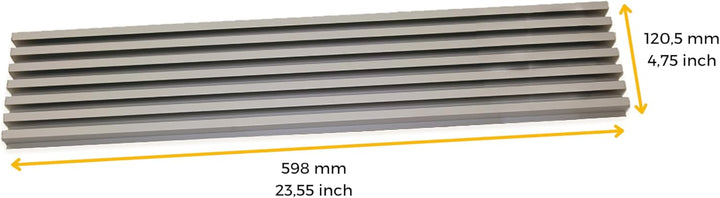 Emuca 8934869 Belüftungsgitter für Kühlschrank/Herd aus Rostfreier Aluminiumeloxierung, Rostfreier A