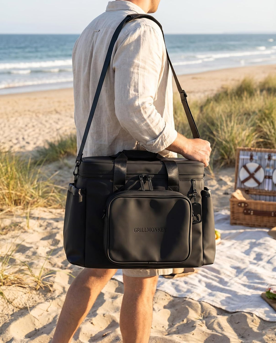 Cool Kong Kühltasche 40L mit Abnehmbarer Body-Tasche, Premium Thermotasche auslaufsicher mit Flasche