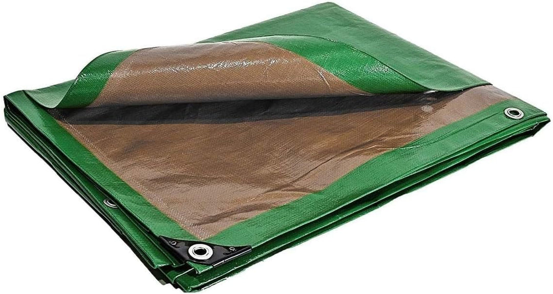 Schutzplane 2x3 m - TECPLAST 250MU - Grün und Braun - Hohe Leistung - wasserdichte Plane - Anti UV-b