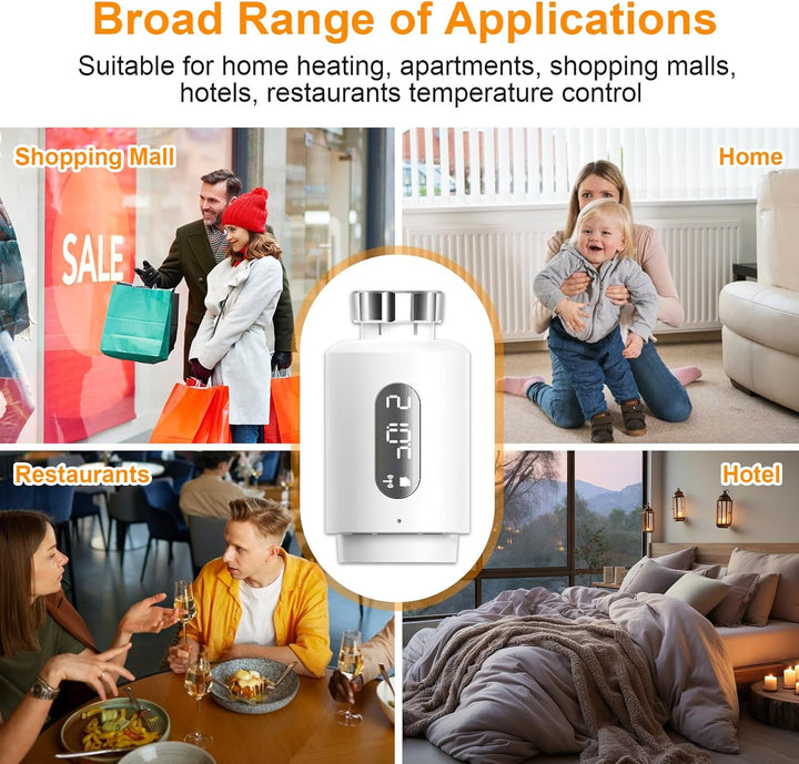 Smart Heizkörperthermostat mit APP WLAN ANTELA Digitales Display zur Kontrolle der Heiztemperatur, K