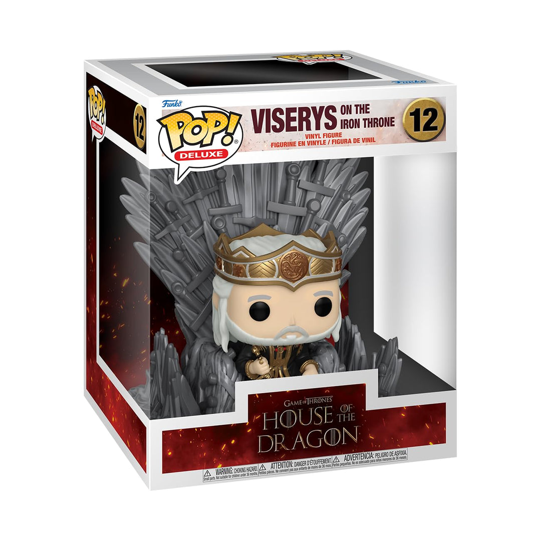 Funko POP! Deluxe: House of The Dragon - King Viserys Targaryen On Throne - Vinyl-Sammelfigur - Gesc