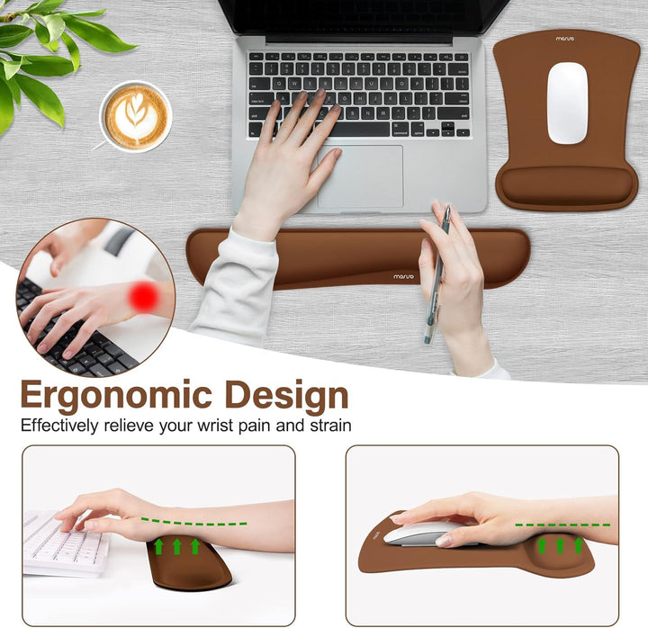 MOSISO Handgelenkauflagen für Mauspad&amp;Tastatur Set,Ergonomisches Mauspad Rutschfester Boden Zuhause/