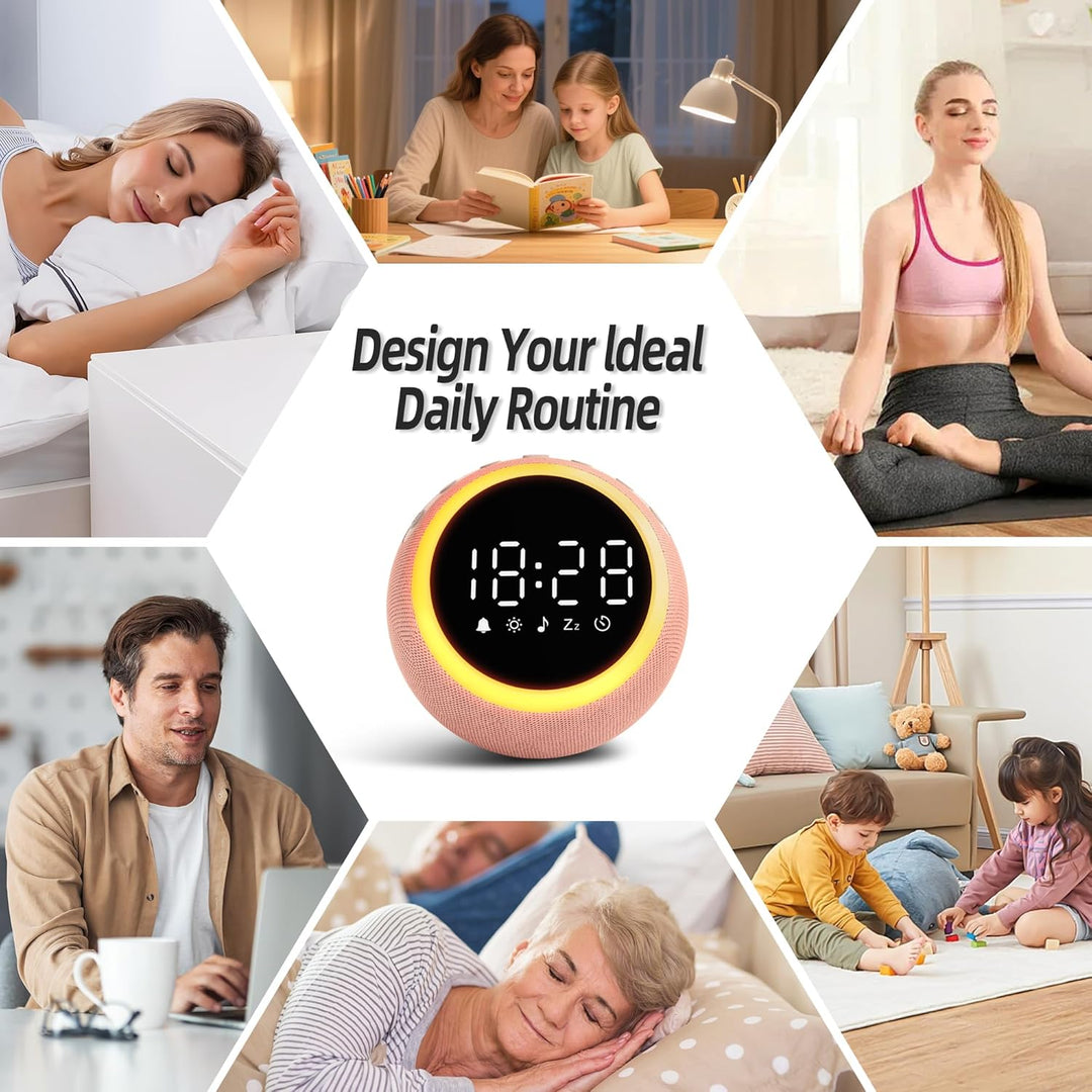 Smart Digital Wecker mit 25 Entspannungstönen, Nachtlicht, Schlummertaste, Timer & Einstellbarer Lau