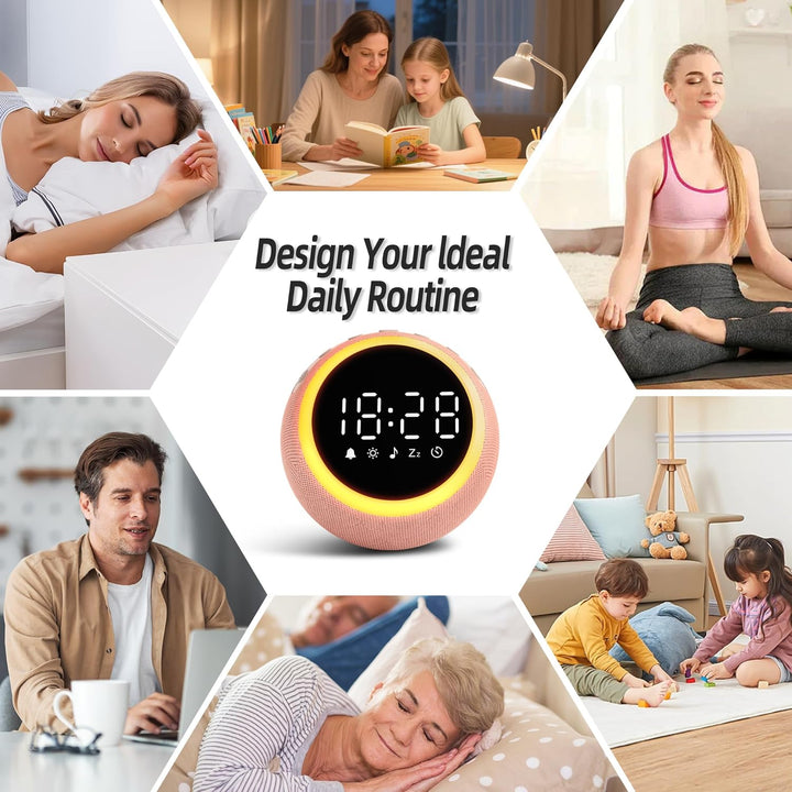 Smart Digital Wecker mit 25 Entspannungstönen, Nachtlicht, Schlummertaste, Timer & Einstellbarer Lau