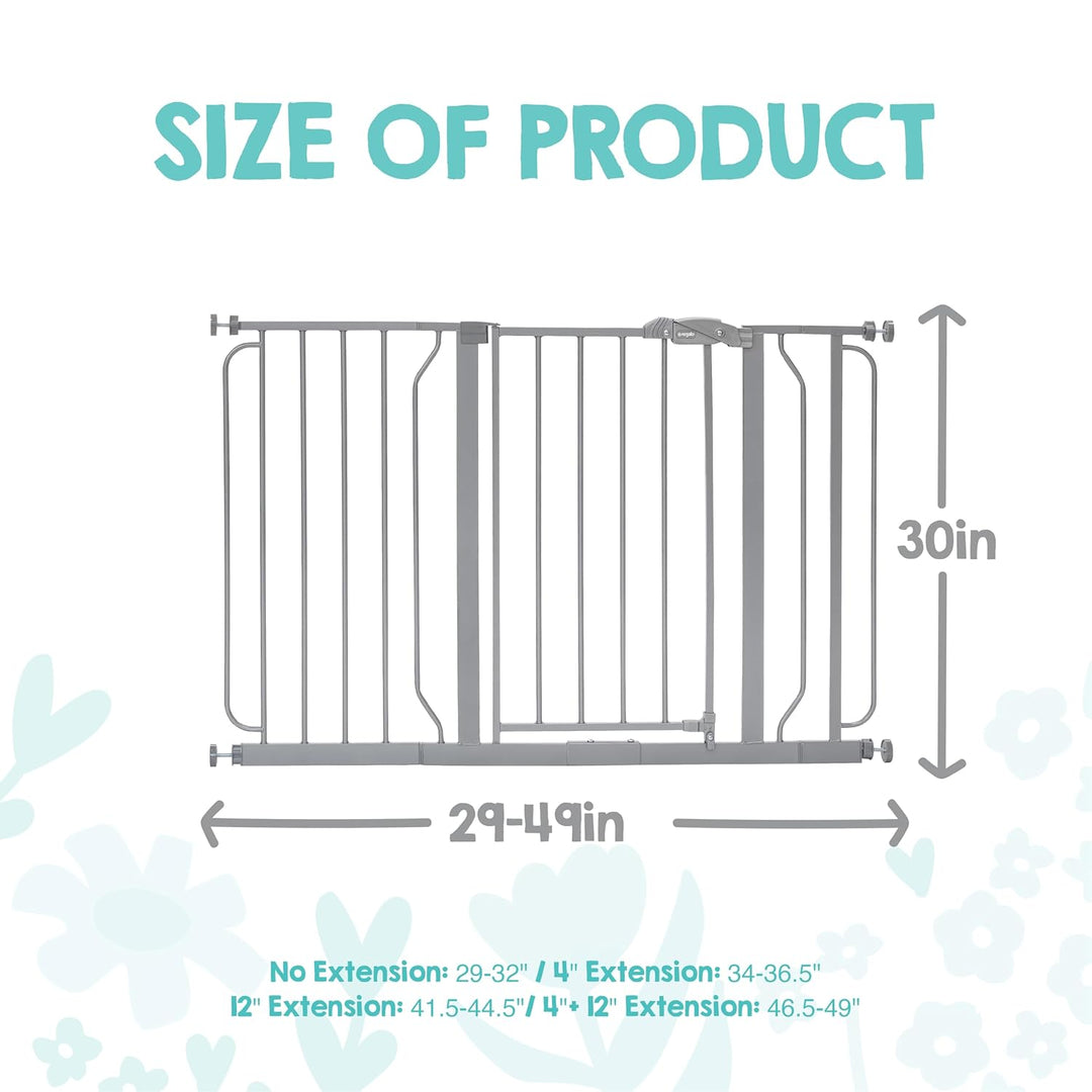 Regalo Easy Step Extra Wide Baby Gate Platinum, Platinum