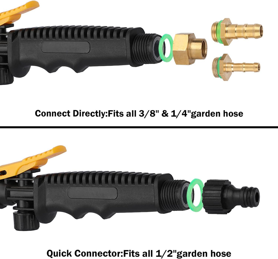 111 cm langer Sprühstab, 2 Messinganschlüsse passend zu 3/8''- und 1/4''-Schläuchen, verstellbarer E