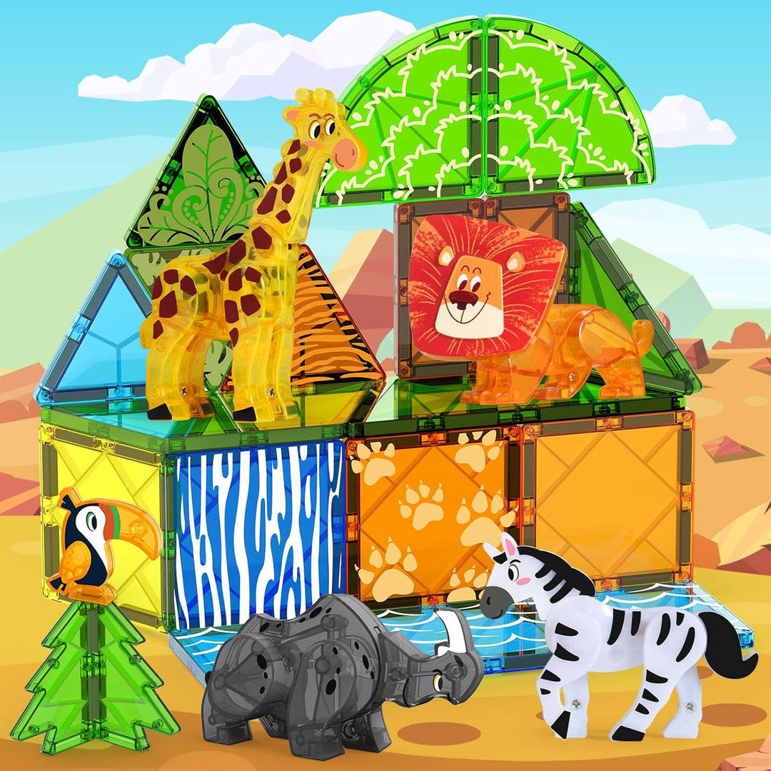 Oriate Magnet Safari Animal Magnetische Bausteine, Bewegbares Gelenk Tiere magnetspiel Magnetbaustei