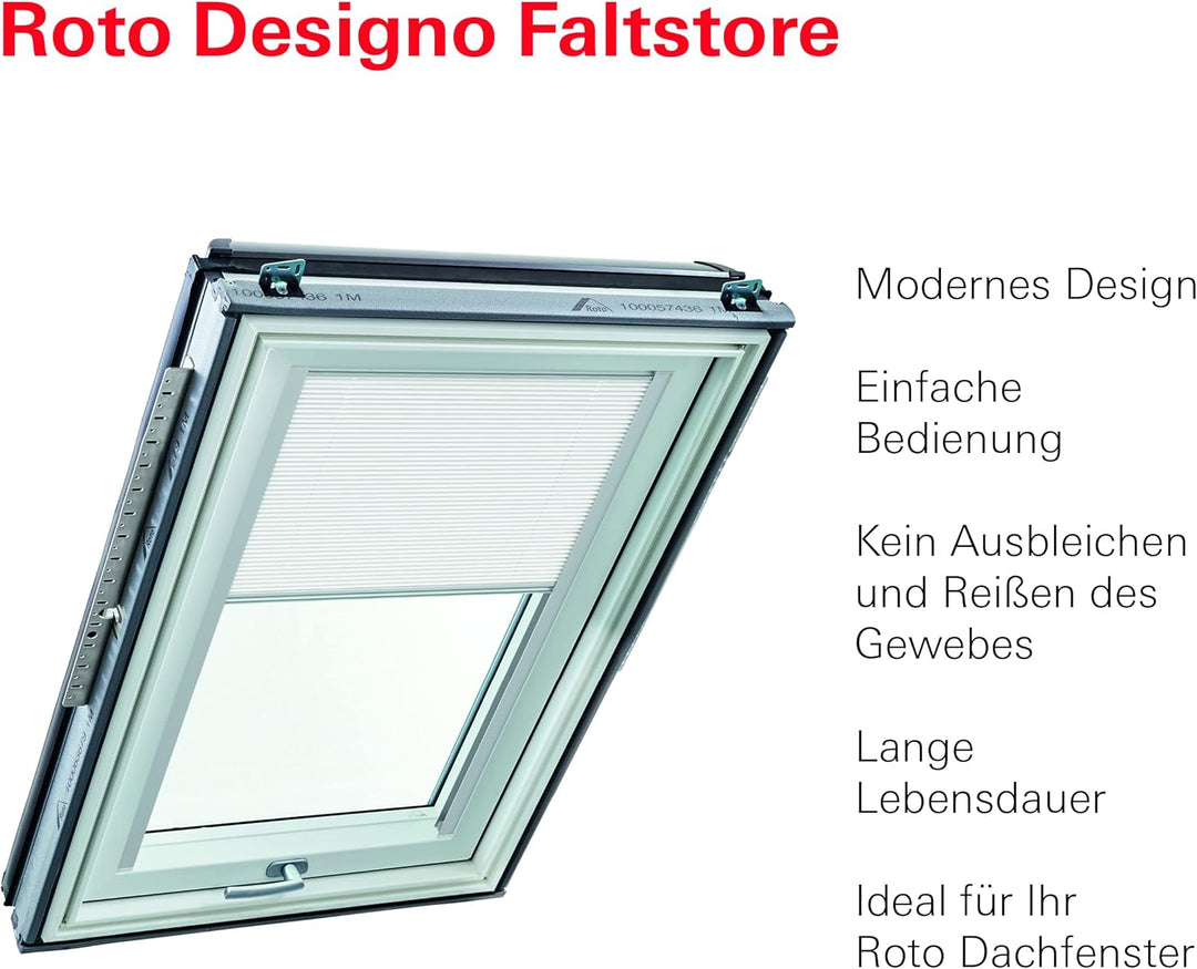 Original Roto Faltstore ZFA Faltrollo für Roto Dachfenster Führungsschiene Silber Plissee für Roto D