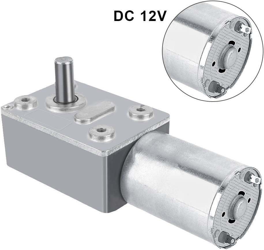DC Getriebemotor 12V Reversibles Schneckengetriebe 12V, Hohem Drehmoment DC Motor Getriebemotor Gesa