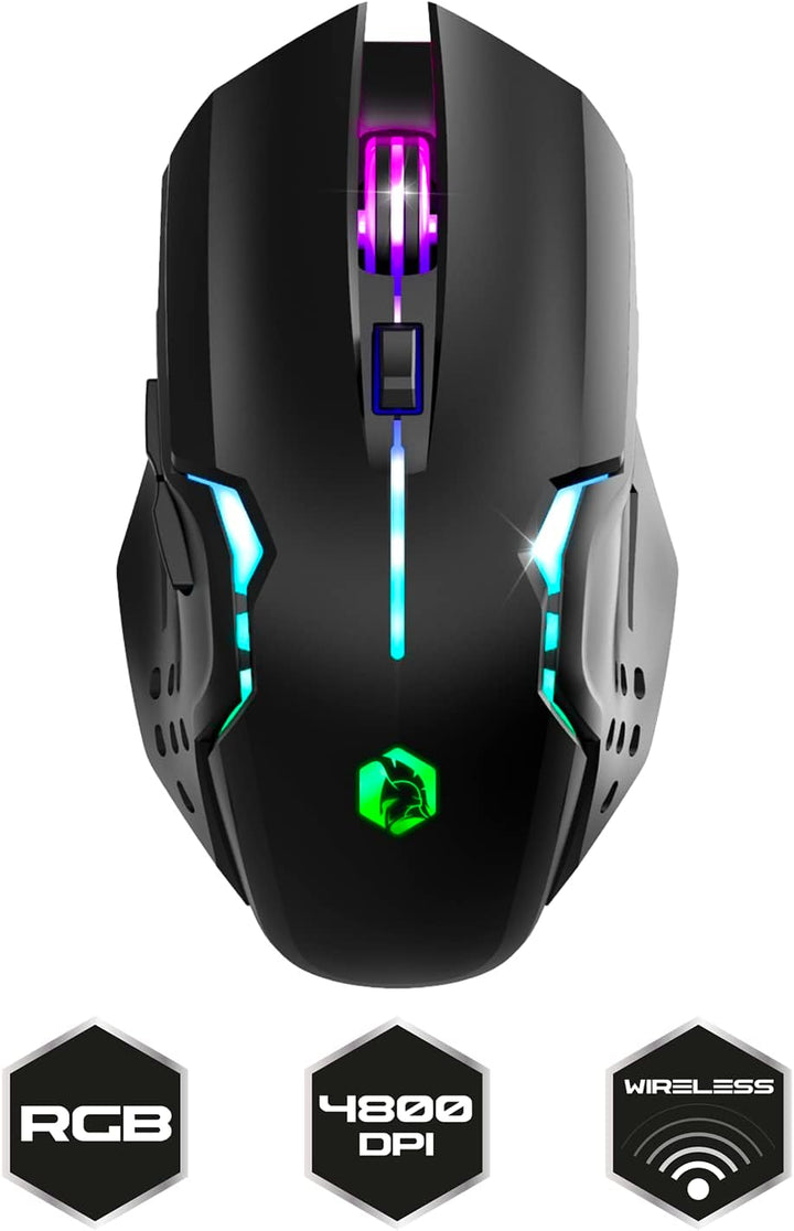 EMPIRE GAMING - RF903 Gaming-Maus, Kabellos 2,4GHz Wireless Wiederaufladbar – LED-Hintergrundbeleuch