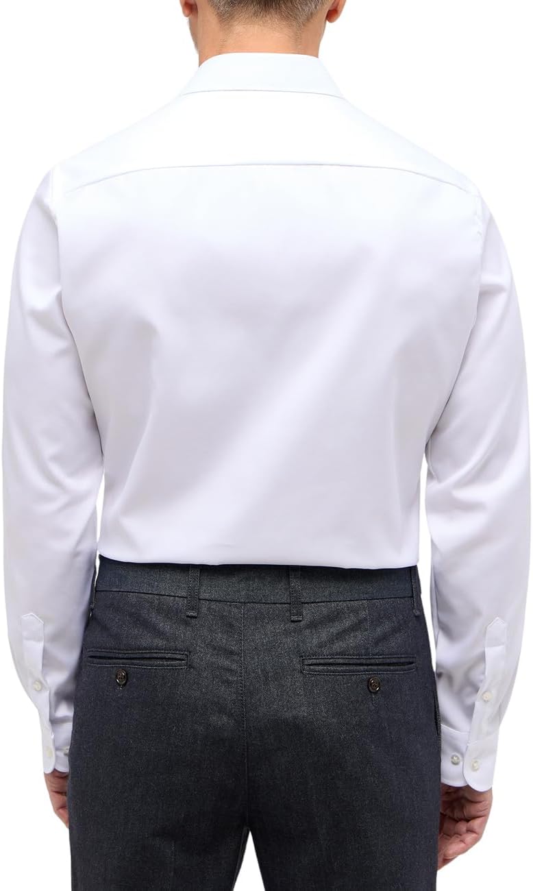 ETERNA Slim Fit Cover Hemd extra Langer Arm blickdichter Twill weiss 38, 38