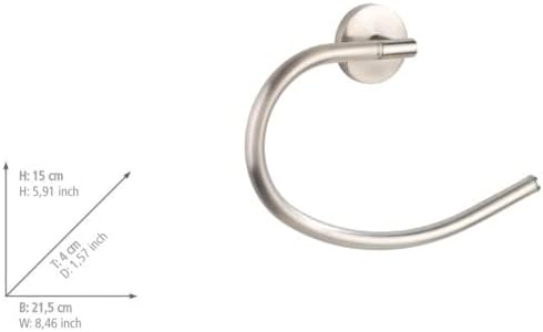 WENKO Handtuchring Mod. Cuba Matt, flexibel nach Oben und unten beweglicher Handtuchhalter, Massive