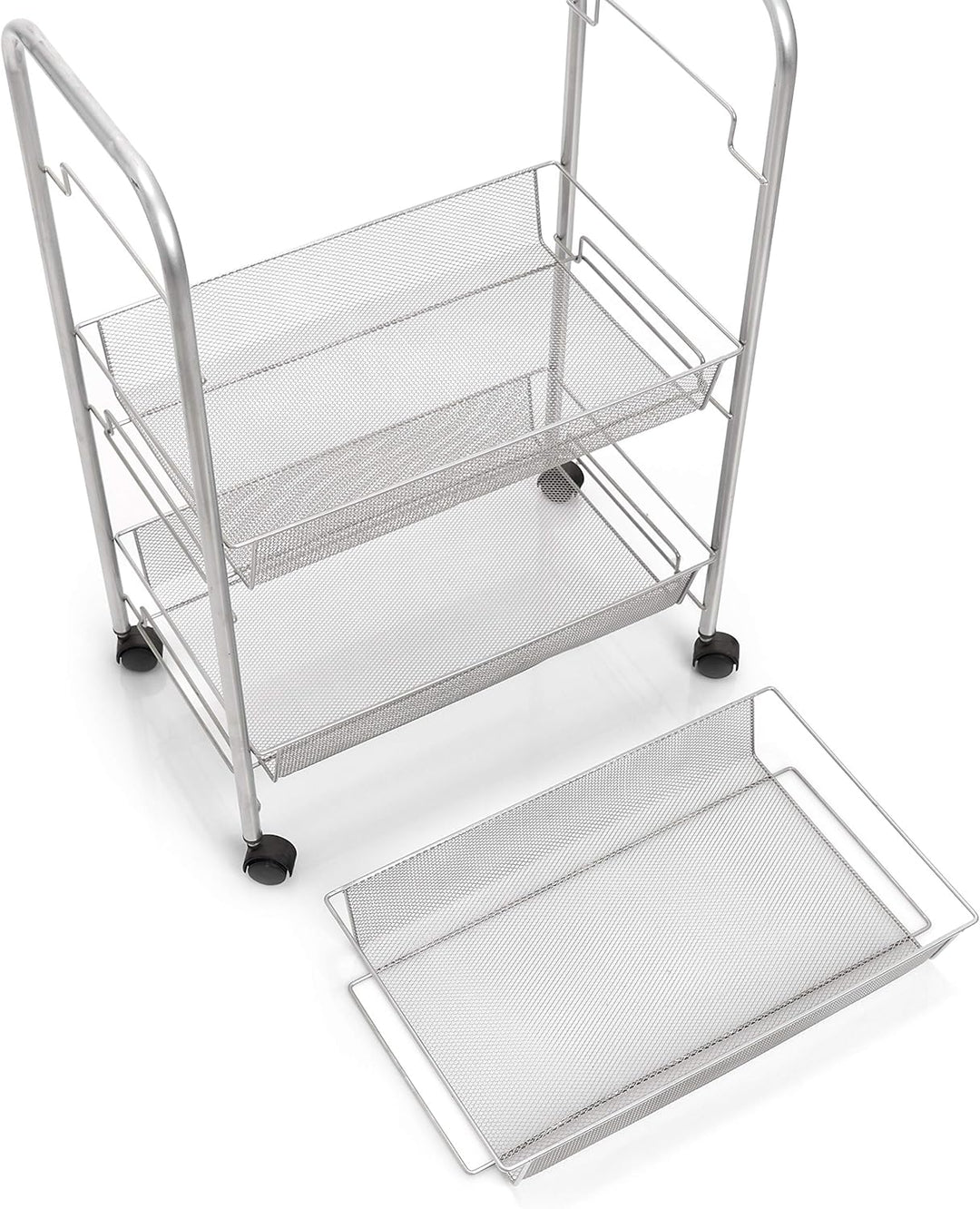 Zeller 17720 Etagen-Rollwagen Mesh 43.5 x 26 x 62.5 cm, grau, 1er Pack, Grau