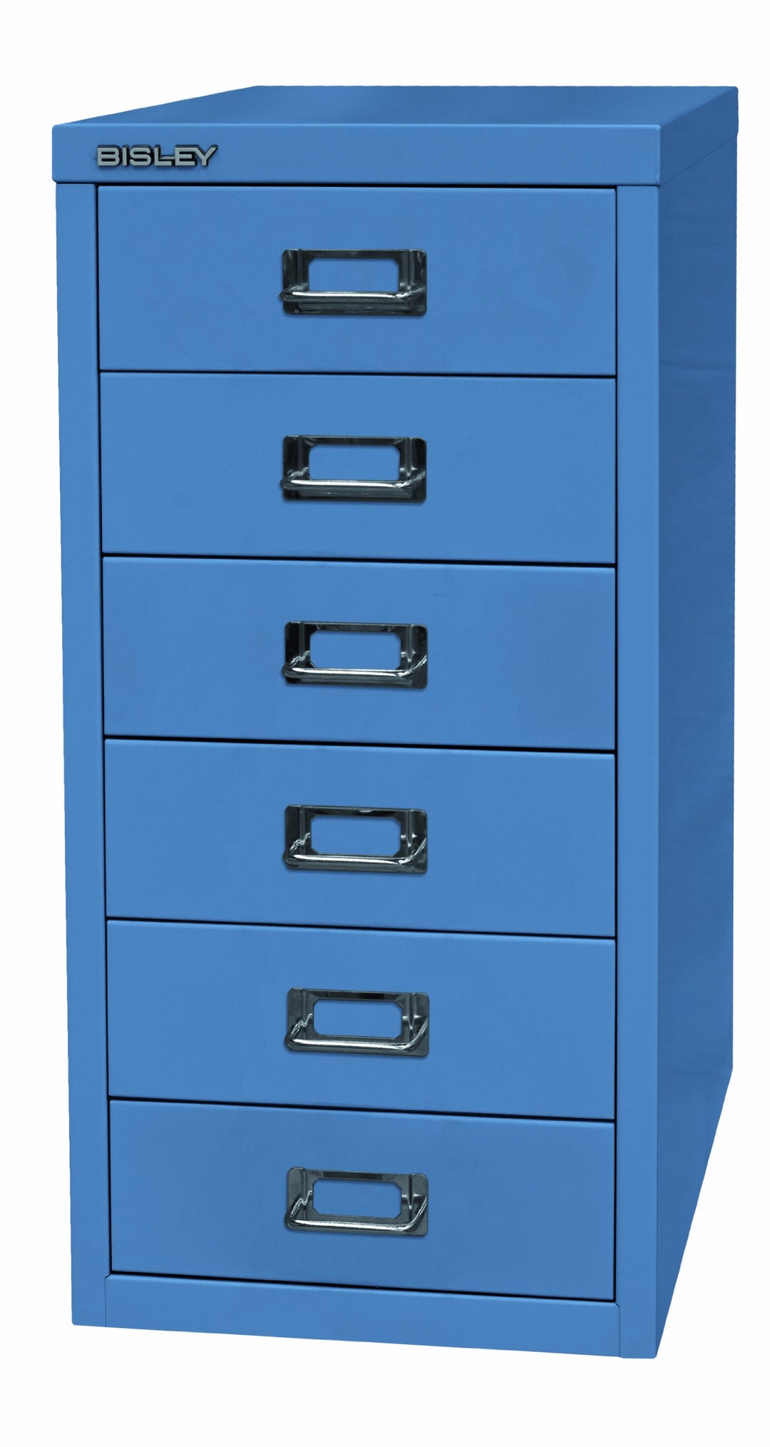 BISLEY MultiDrawer, 29er Serie, DIN A4, 6 Schubladen, Metall, 605 Blau, 38 x 27.9 x 59 cm, 605 Blau
