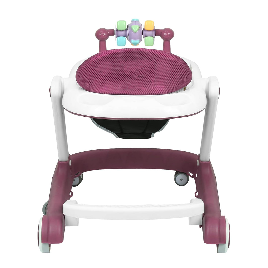 2-in-1 Lauflernhilfe für Babys mit abnehmbarer Fütterungsplatte und Musiktablett, zusammenklappbarer