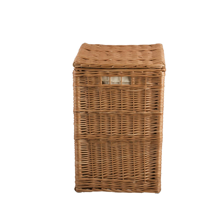 e-wicker24 Rechteckiger Wäschekorb, Wäschekorb aus Weide, Wäscheschrank, Wäschekorb mit Deckel, natu