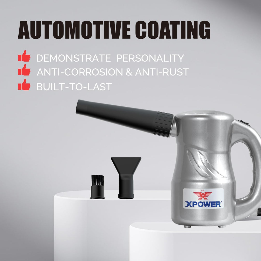 XPOWER Electric Air Duster for Dusting Drying Inflating Blowing Car Detailing Computer Leaf Blowing