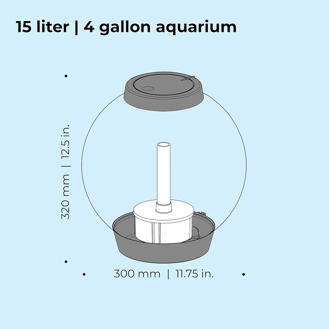 biOrb 72000 CLASSIC 15 LED silber - dekoratives Aquarium Komplett-Set mit Filter-System, LED-Beleuch