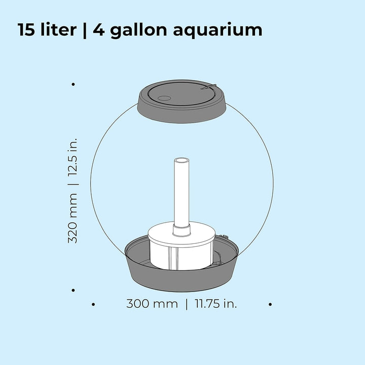 biOrb 72000 CLASSIC 15 LED silber - dekoratives Aquarium Komplett-Set mit Filter-System, LED-Beleuch