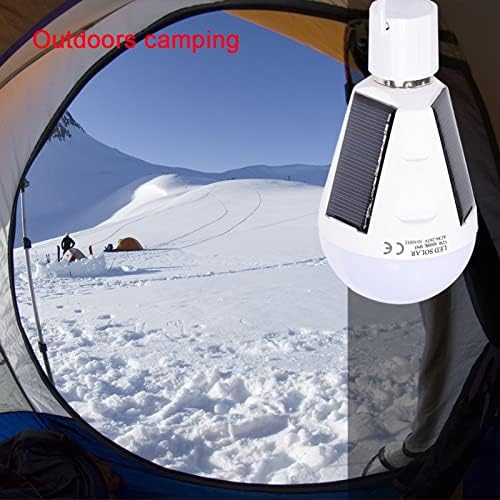 Solar Panel LED Glühbirne - tragbar, Wasserdicht IP65, Camping Wandern, 12W, AC 85-265V, Aussen-Inne