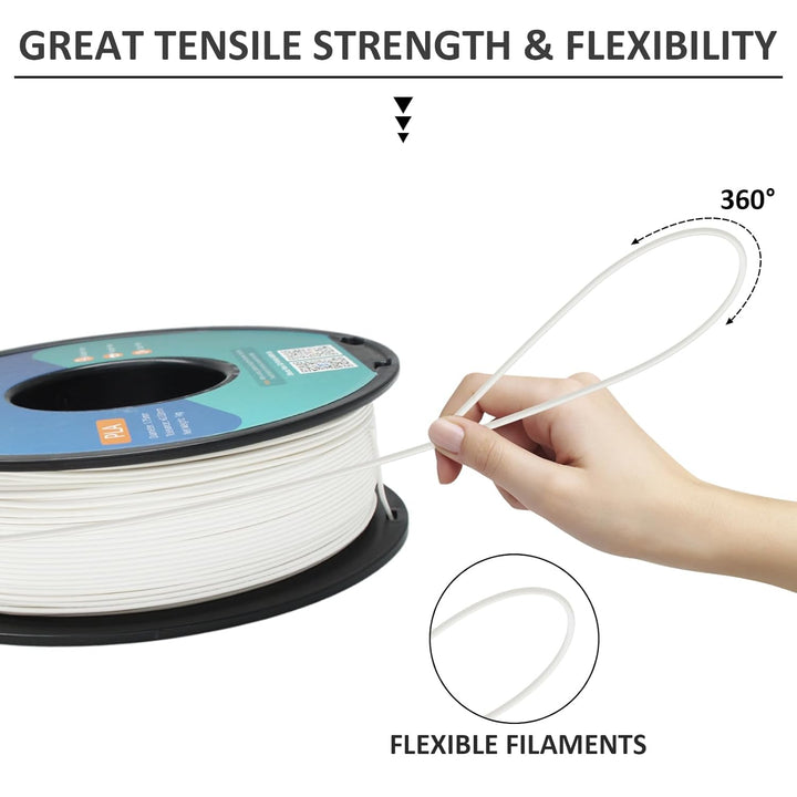 PLA Filament 1.75mm, GIANTARM 3D Drucker Filament PLA Weiss 1kg Spool AA-Weiss, AA-Wei&#xDF;