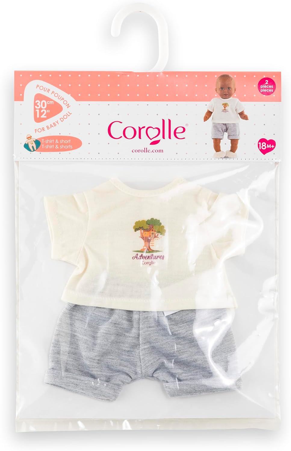 Corolle Mon Premier Poupon - T-Shirt & Shorts Kleiner Entdecker, Puppenkleidung, 30 cm, ab 18 Monate