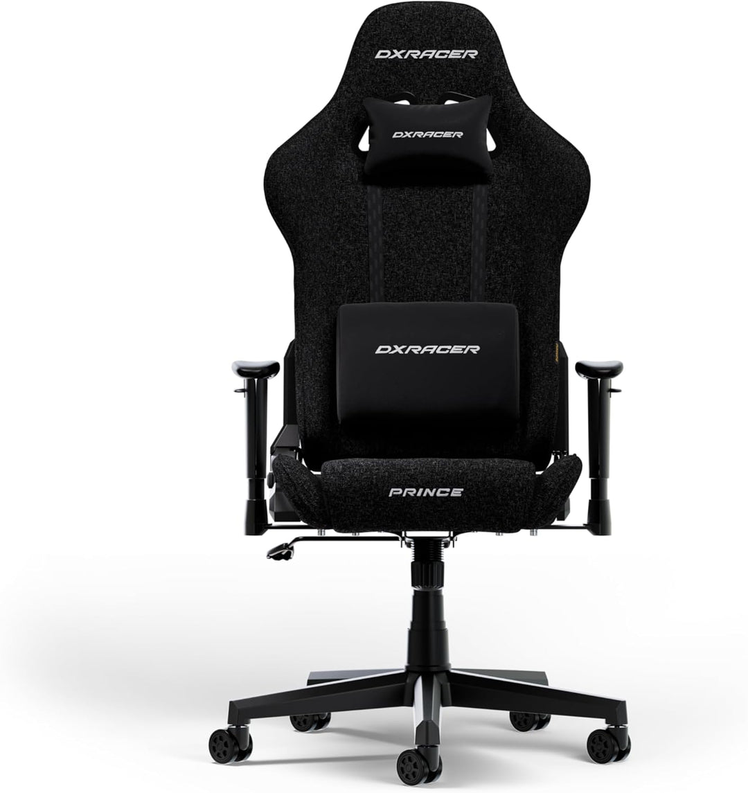 DXRacer Prince L Schwarz Stoff das Orginal Gaming Stuhl, Schreibtischstuhl, Bürostuhle, Office Chair