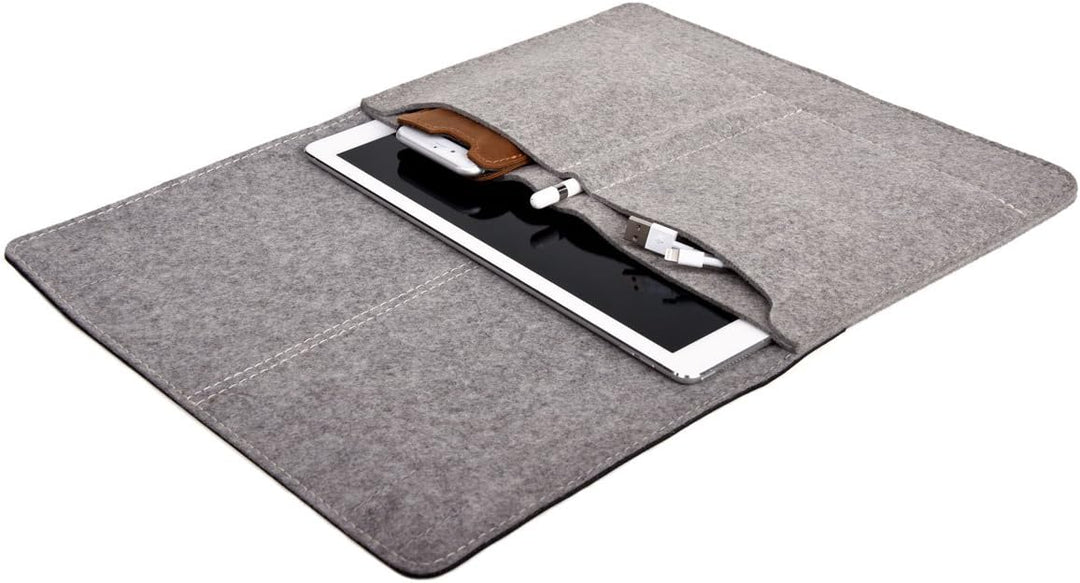 Almwild Apple iPad Pro 12.9 Zoll Hülle,MacBook 13" (2020) Tasche. Echt Rinds- Leder & 100% Woll- Fil