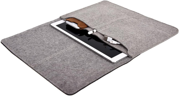 Almwild Apple iPad Pro 12.9 Zoll Hülle,MacBook 13" (2020) Tasche. Echt Rinds- Leder & 100% Woll- Fil