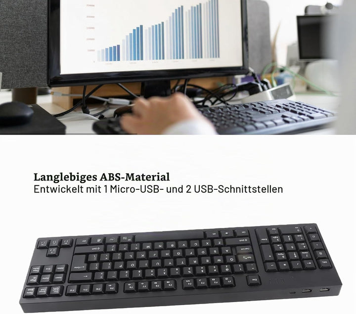 Yctze 109-Tasten-Nummernblock-Tastatur Links, Linkshändige Tastatur mit Ergonomischem Layout, Micro-