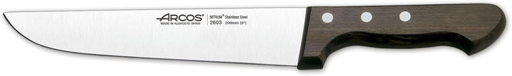 Arcos Serie Atlantico - Metzgermesser - Klinge Nitrum Edelstahl 200 mm - HandGriff Rosenholz Farbe B